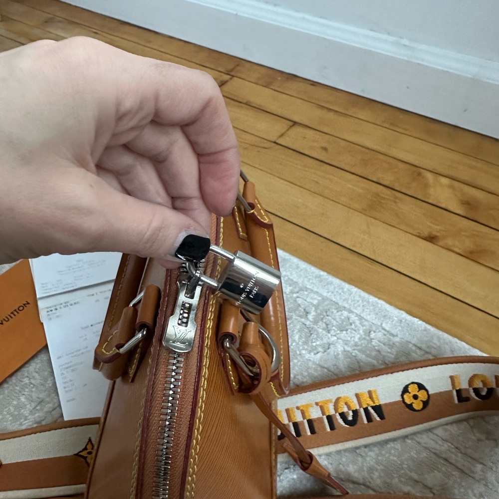 Louis Vuitton Alma Handbag Miel Epi Leather Jacquard Strap Original Receipt - Picture 7 of 12